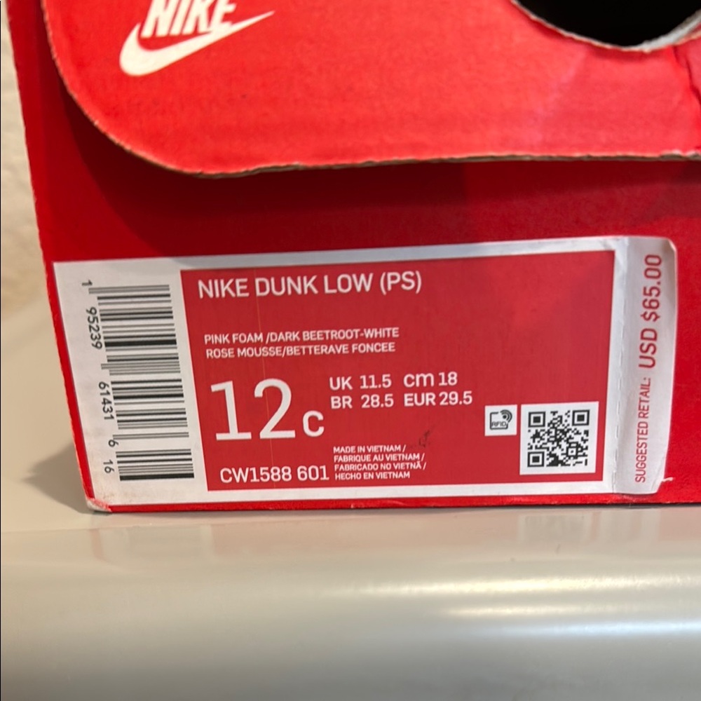 Nike Dunk Low Pink/Red/White ‘Valentine’s Day’ (PS) - Picture 7 of 7
